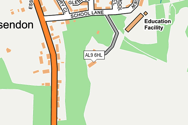 AL9 6HL map - OS OpenMap – Local (Ordnance Survey) AL9 6HL map - OS OpenMap – Local (Ordnance Survey)