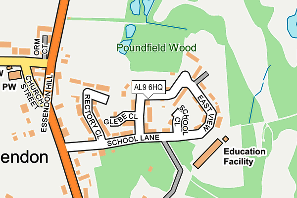 AL9 6HQ map - OS OpenMap – Local (Ordnance Survey) AL9 6HQ map - OS OpenMap – Local (Ordnance Survey)