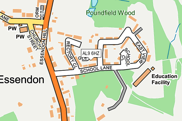 AL9 6HZ map - OS OpenMap – Local (Ordnance Survey) AL9 6HZ map - OS OpenMap – Local (Ordnance Survey)