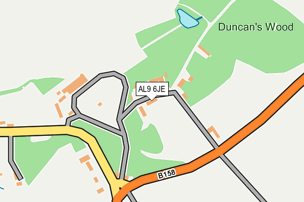 AL9 6JE map - OS OpenMap – Local (Ordnance Survey) AL9 6JE map - OS OpenMap – Local (Ordnance Survey)