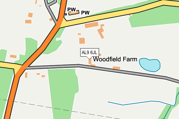 AL9 6JL map - OS OpenMap – Local (Ordnance Survey) AL9 6JL map - OS OpenMap – Local (Ordnance Survey)