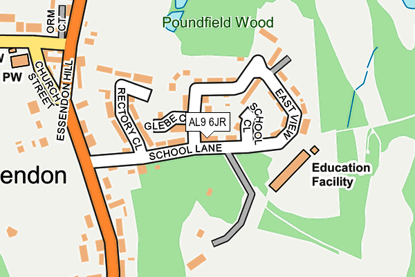 AL9 6JR map - OS OpenMap – Local (Ordnance Survey) AL9 6JR map - OS OpenMap – Local (Ordnance Survey)