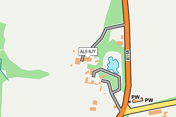 AL9 6JY map - OS OpenMap – Local (Ordnance Survey) AL9 6JY map - OS OpenMap – Local (Ordnance Survey)