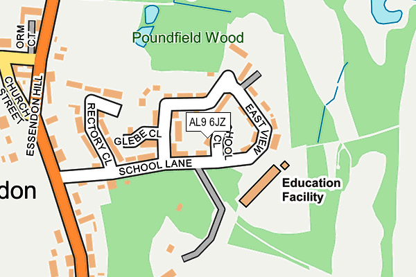 AL9 6JZ map - OS OpenMap – Local (Ordnance Survey) AL9 6JZ map - OS OpenMap – Local (Ordnance Survey)