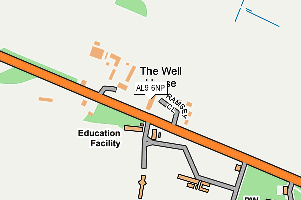 AL9 6NP map - OS OpenMap – Local (Ordnance Survey) AL9 6NP map - OS OpenMap – Local (Ordnance Survey)