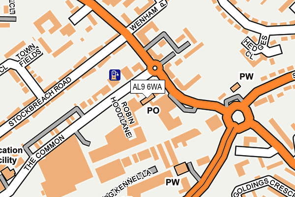 AL9 6WA map - OS OpenMap – Local (Ordnance Survey) AL9 6WA map - OS OpenMap – Local (Ordnance Survey)