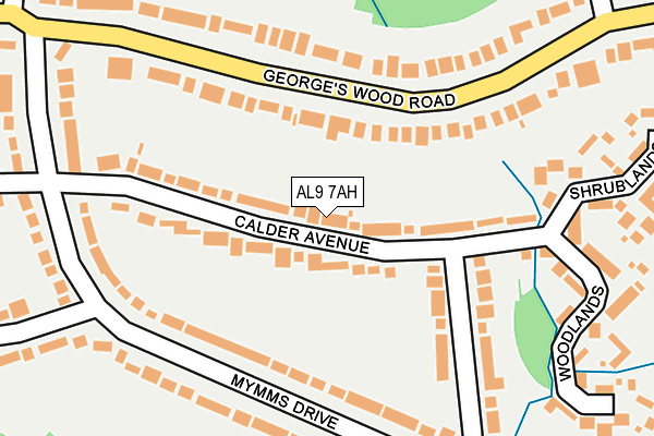 AL9 7AH map - OS OpenMap – Local (Ordnance Survey) AL9 7AH map - OS OpenMap – Local (Ordnance Survey)