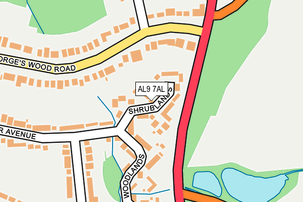 AL9 7AL map - OS OpenMap – Local (Ordnance Survey) AL9 7AL map - OS OpenMap – Local (Ordnance Survey)