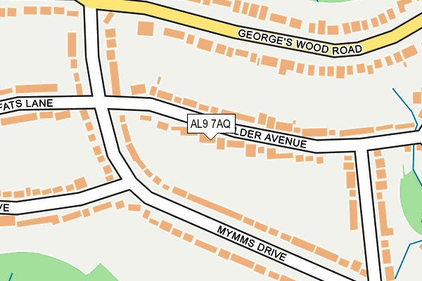 AL9 7AQ map - OS OpenMap – Local (Ordnance Survey) AL9 7AQ map - OS OpenMap – Local (Ordnance Survey)