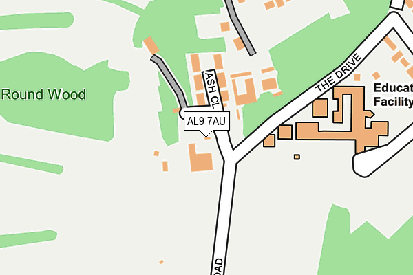 AL9 7AU map - OS OpenMap – Local (Ordnance Survey) AL9 7AU map - OS OpenMap – Local (Ordnance Survey)