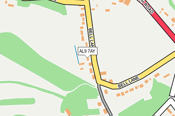 AL9 7AY map - OS OpenMap – Local (Ordnance Survey) AL9 7AY map - OS OpenMap – Local (Ordnance Survey)