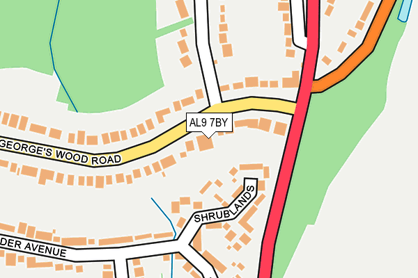 AL9 7BY map - OS OpenMap – Local (Ordnance Survey) AL9 7BY map - OS OpenMap – Local (Ordnance Survey)