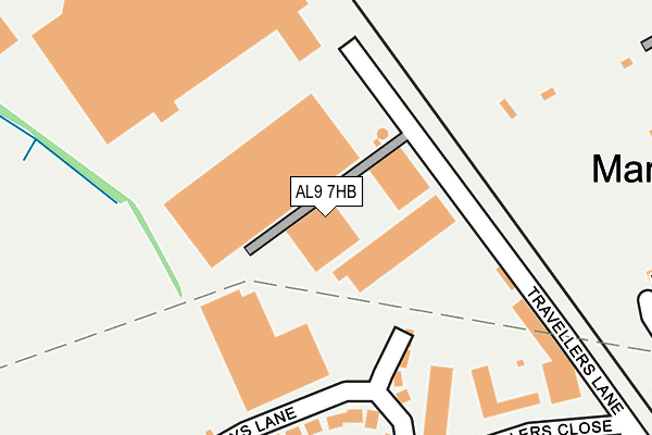 AL9 7HB map - OS OpenMap – Local (Ordnance Survey) AL9 7HB map - OS OpenMap – Local (Ordnance Survey)