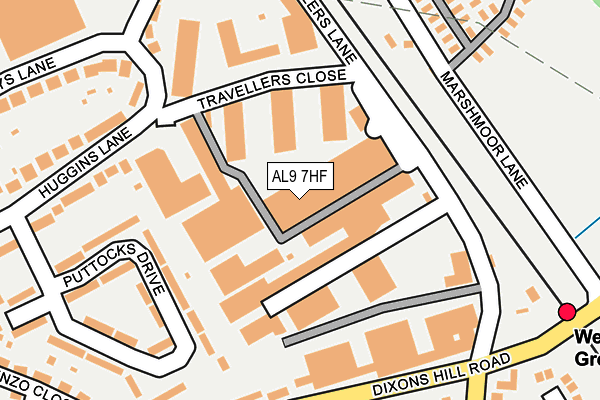 AL9 7HF map - OS OpenMap – Local (Ordnance Survey) AL9 7HF map - OS OpenMap – Local (Ordnance Survey)