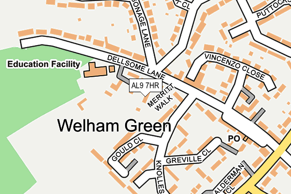 AL9 7HR map - OS OpenMap – Local (Ordnance Survey) AL9 7HR map - OS OpenMap – Local (Ordnance Survey)