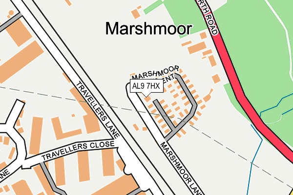 AL9 7HX map - OS OpenMap – Local (Ordnance Survey) AL9 7HX map - OS OpenMap – Local (Ordnance Survey)