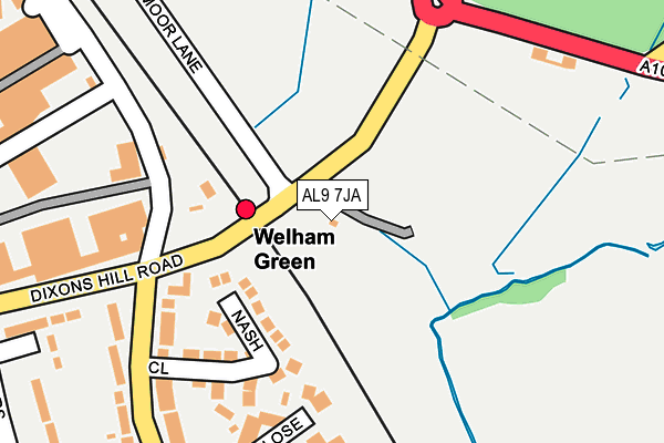 AL9 7JA map - OS OpenMap – Local (Ordnance Survey) AL9 7JA map - OS OpenMap – Local (Ordnance Survey)