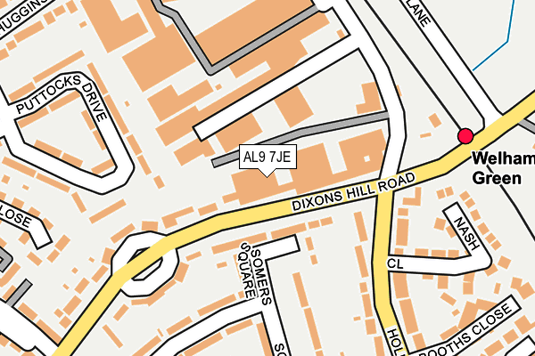 AL9 7JE map - OS OpenMap – Local (Ordnance Survey) AL9 7JE map - OS OpenMap – Local (Ordnance Survey)
