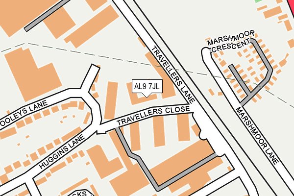 AL9 7JL map - OS OpenMap – Local (Ordnance Survey) AL9 7JL map - OS OpenMap – Local (Ordnance Survey)
