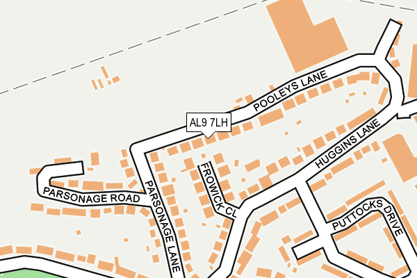 AL9 7LH map - OS OpenMap – Local (Ordnance Survey) AL9 7LH map - OS OpenMap – Local (Ordnance Survey)