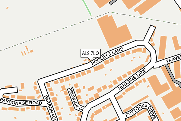 AL9 7LQ map - OS OpenMap – Local (Ordnance Survey) AL9 7LQ map - OS OpenMap – Local (Ordnance Survey)