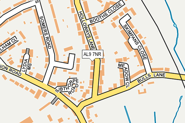 AL9 7NR map - OS OpenMap – Local (Ordnance Survey) AL9 7NR map - OS OpenMap – Local (Ordnance Survey)