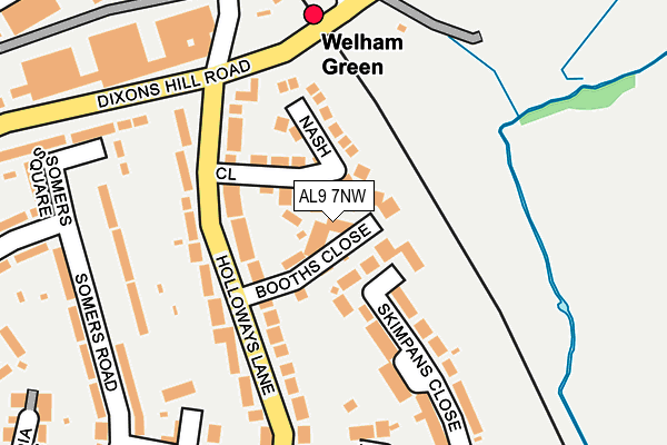 AL9 7NW map - OS OpenMap – Local (Ordnance Survey)