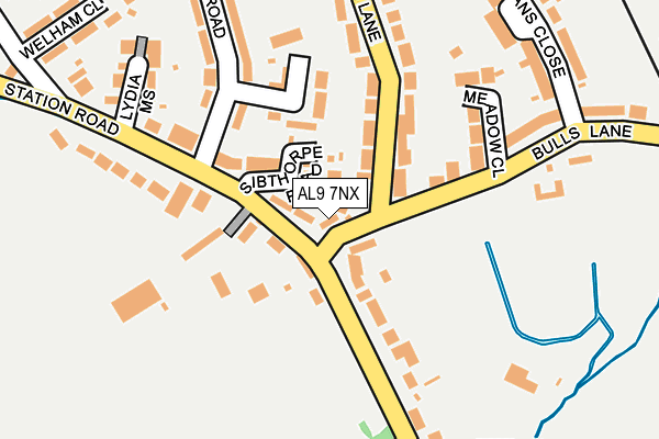 AL9 7NX map - OS OpenMap – Local (Ordnance Survey) AL9 7NX map - OS OpenMap – Local (Ordnance Survey)