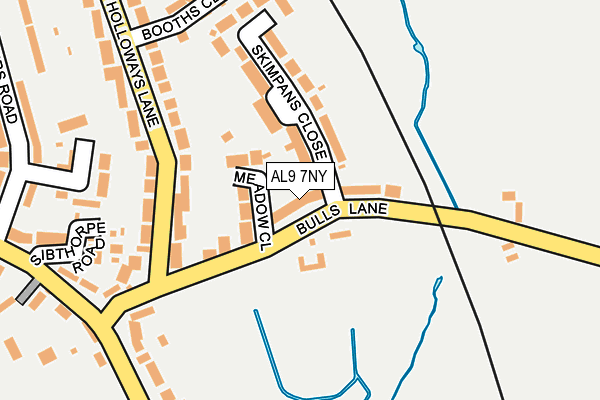 AL9 7NY map - OS OpenMap – Local (Ordnance Survey) AL9 7NY map - OS OpenMap – Local (Ordnance Survey)