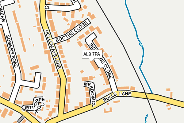 AL9 7PA map - OS OpenMap – Local (Ordnance Survey) AL9 7PA map - OS OpenMap – Local (Ordnance Survey)