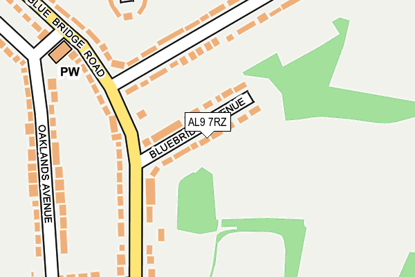 AL9 7RZ map - OS OpenMap – Local (Ordnance Survey) AL9 7RZ map - OS OpenMap – Local (Ordnance Survey)