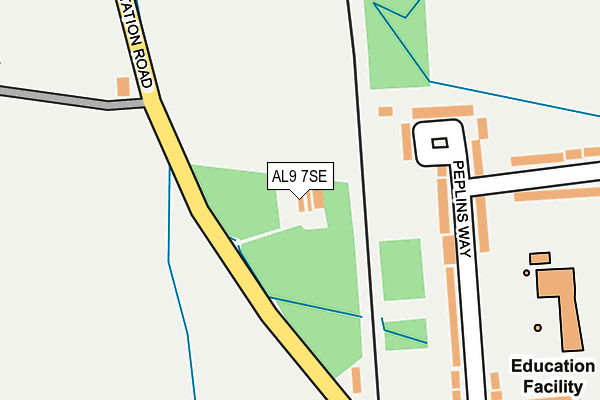 AL9 7SE map - OS OpenMap – Local (Ordnance Survey) AL9 7SE map - OS OpenMap – Local (Ordnance Survey)