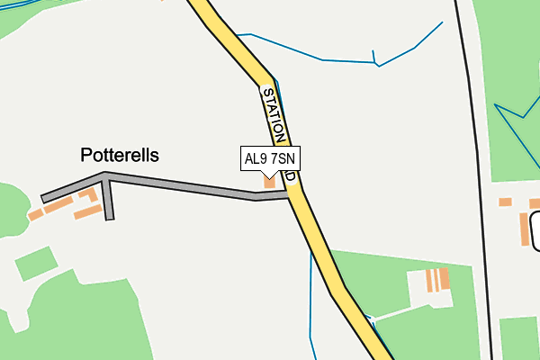 AL9 7SN map - OS OpenMap – Local (Ordnance Survey) AL9 7SN map - OS OpenMap – Local (Ordnance Survey)