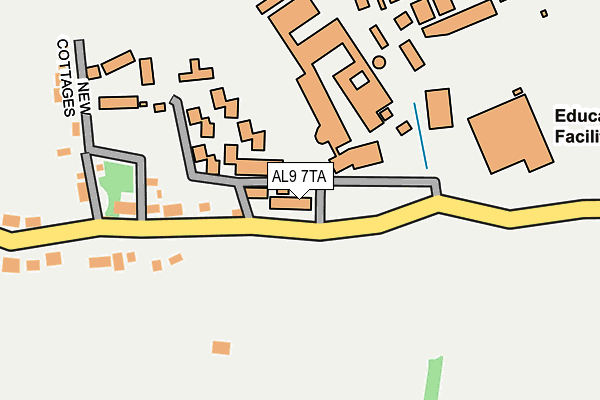 AL9 7TA map - OS OpenMap – Local (Ordnance Survey) AL9 7TA map - OS OpenMap – Local (Ordnance Survey)