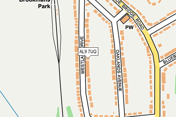 AL9 7UQ map - OS OpenMap – Local (Ordnance Survey) AL9 7UQ map - OS OpenMap – Local (Ordnance Survey)