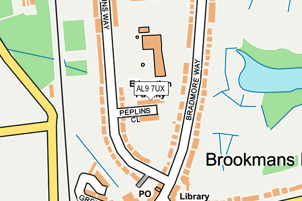 AL9 7UX map - OS OpenMap – Local (Ordnance Survey) AL9 7UX map - OS OpenMap – Local (Ordnance Survey)