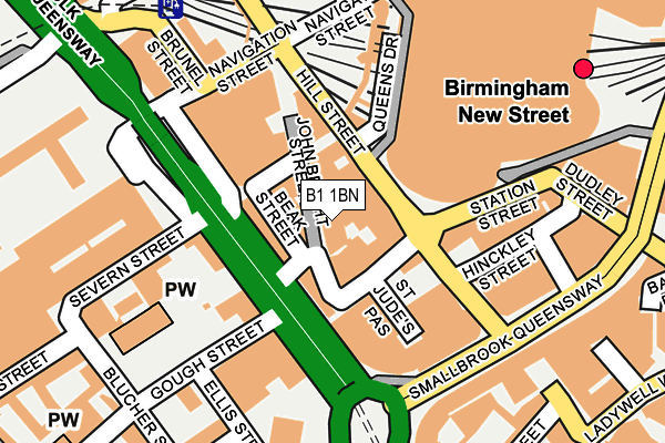 B1 1BN map - OS OpenMap – Local (Ordnance Survey) B1 1BN map - OS OpenMap – Local (Ordnance Survey)