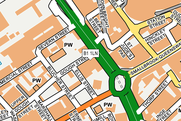 B1 1LN map - OS OpenMap – Local (Ordnance Survey) B1 1LN map - OS OpenMap – Local (Ordnance Survey)
