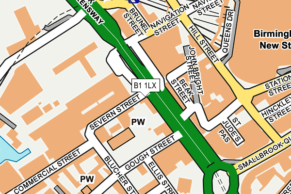 B1 1LX map - OS OpenMap – Local (Ordnance Survey) B1 1LX map - OS OpenMap – Local (Ordnance Survey)