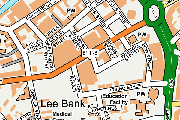 B1 1NB map - OS OpenMap – Local (Ordnance Survey)