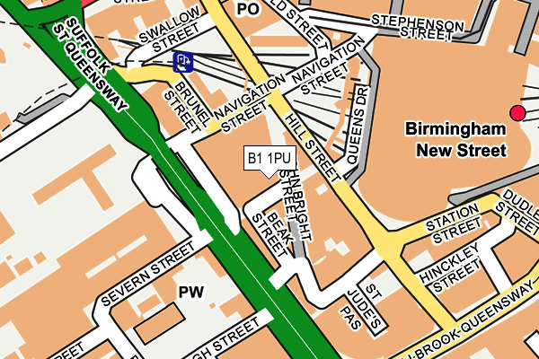 B1 1PU map - OS OpenMap – Local (Ordnance Survey) B1 1PU map - OS OpenMap – Local (Ordnance Survey)