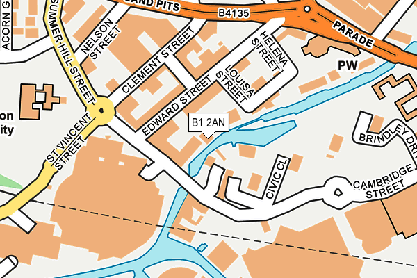 B1 2AN map - OS OpenMap – Local (Ordnance Survey) B1 2AN map - OS OpenMap – Local (Ordnance Survey)