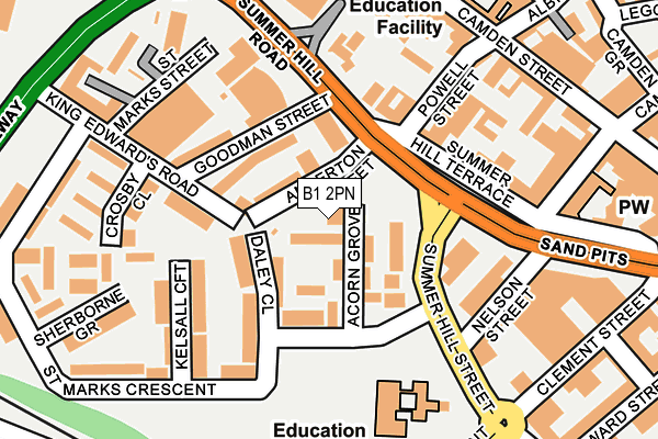 B1 2PN map - OS OpenMap – Local (Ordnance Survey) B1 2PN map - OS OpenMap – Local (Ordnance Survey)