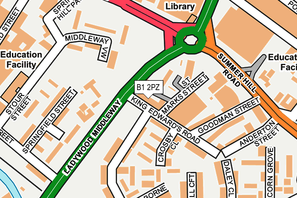 B1 2PZ map - OS OpenMap – Local (Ordnance Survey) B1 2PZ map - OS OpenMap – Local (Ordnance Survey)