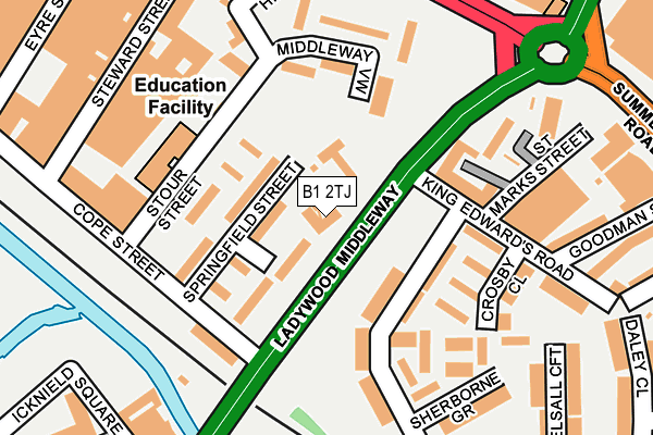 B1 2TJ map - OS OpenMap – Local (Ordnance Survey)