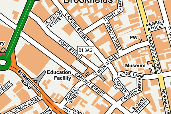 B1 3AG map - OS OpenMap – Local (Ordnance Survey) B1 3AG map - OS OpenMap – Local (Ordnance Survey)