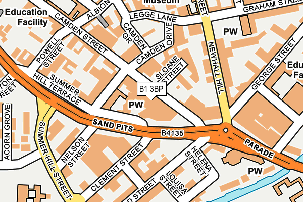 B1 3BP map - OS OpenMap – Local (Ordnance Survey) B1 3BP map - OS OpenMap – Local (Ordnance Survey)