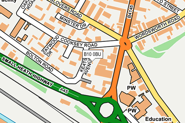 B10 0BU map - OS OpenMap – Local (Ordnance Survey) B10 0BU map - OS OpenMap – Local (Ordnance Survey)