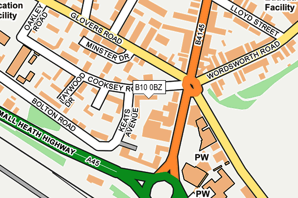 B10 0BZ map - OS OpenMap – Local (Ordnance Survey) B10 0BZ map - OS OpenMap – Local (Ordnance Survey)