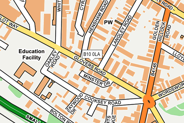 B10 0LA map - OS OpenMap – Local (Ordnance Survey) B10 0LA map - OS OpenMap – Local (Ordnance Survey)